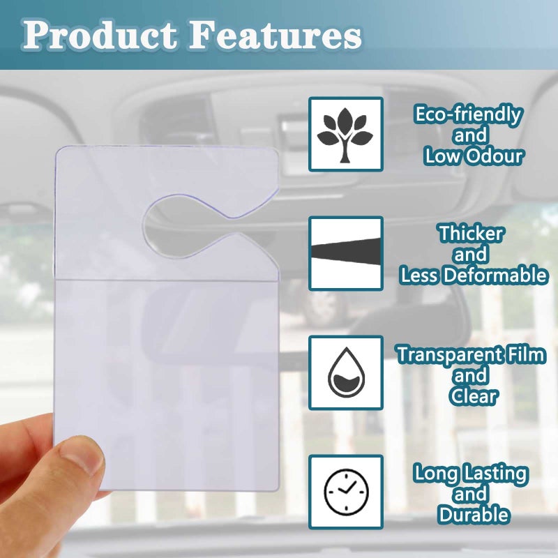 PUSNMI Clear Parking Permit Holder, Car Vertical Parking Lot Pass Rear View Mirror Hanger Vehicle Parking Pass Hang Tag Holder for Car Passes, Permits - 10PCS - Image 4